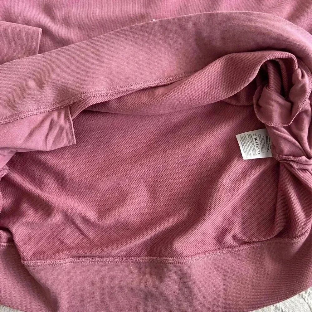 Nike Pink Funnel Neck Turtleneck Tunic Sweatshirt Pockets Logo Athleisure Size L - Picture 9 of 14